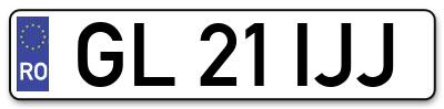 Placuta inmatriculare numar auto  GL-21-IJJ, GL 21 IJJ, GL21IJJ