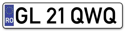 Placuta inmatriculare numar auto  GL-21-QWQ, GL 21 QWQ, GL21QWQ