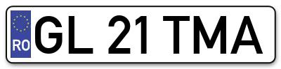 Placuta inmatriculare numar auto  GL-21-TMA, GL 21 TMA, GL21TMA