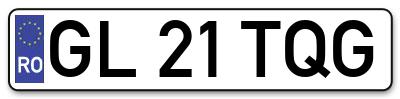 Placuta inmatriculare numar auto  GL-21-TQG, GL 21 TQG, GL21TQG