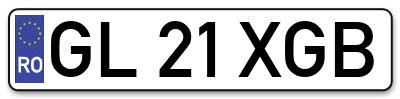Placuta inmatriculare numar auto  GL-21-XGB, GL 21 XGB, GL21XGB