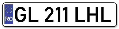 Placuta inmatriculare numar auto  GL-211-LHL, GL 211 LHL, GL211LHL