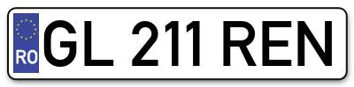 Placuta inmatriculare numar auto  GL-211-REN, GL 211 REN, GL211REN