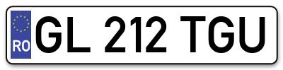 Placuta inmatriculare numar auto  GL-212-TGU, GL 212 TGU, GL212TGU