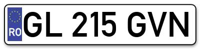 Placuta inmatriculare numar auto  GL-215-GVN, GL 215 GVN, GL215GVN