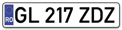 Placuta inmatriculare numar auto  GL-217-ZDZ, GL 217 ZDZ, GL217ZDZ