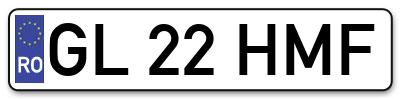 Placuta inmatriculare numar auto  GL-22-HMF, GL 22 HMF, GL22HMF