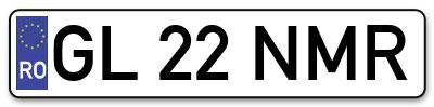 Placuta inmatriculare numar auto  GL-22-NMR, GL 22 NMR, GL22NMR