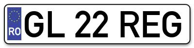 Placuta inmatriculare numar auto  GL-22-REG, GL 22 REG, GL22REG