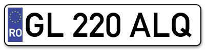Placuta inmatriculare numar auto  GL-220-ALQ, GL 220 ALQ, GL220ALQ