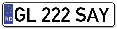 Placuta inmatriculare numar auto  GL-222-SAY, GL 222 SAY, GL222SAY