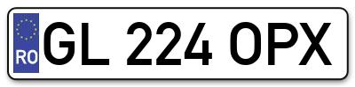 Placuta inmatriculare numar auto  GL-224-OPX, GL 224 OPX, GL224OPX