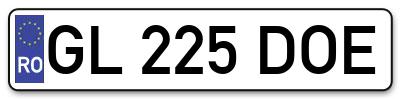 Placuta inmatriculare numar auto  GL-225-DOE, GL 225 DOE, GL225DOE