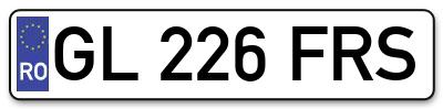 Placuta inmatriculare numar auto  GL-226-FRS, GL 226 FRS, GL226FRS