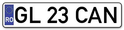 Placuta inmatriculare numar auto  GL-23-CAN, GL 23 CAN, GL23CAN