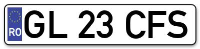 Placuta inmatriculare numar auto  GL-23-CFS, GL 23 CFS, GL23CFS
