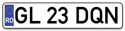 Placuta inmatriculare numar auto  GL-23-DQN, GL 23 DQN, GL23DQN