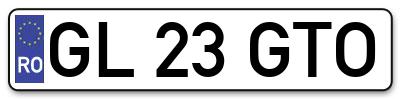 Placuta inmatriculare numar auto  GL-23-GTO, GL 23 GTO, GL23GTO