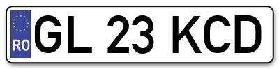 Placuta inmatriculare numar auto  GL-23-KCD, GL 23 KCD, GL23KCD
