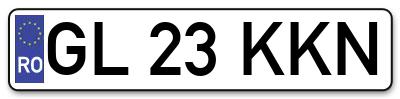Placuta inmatriculare numar auto  GL-23-KKN, GL 23 KKN, GL23KKN