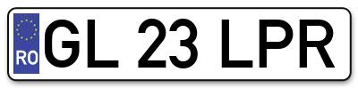 Placuta inmatriculare numar auto  GL-23-LPR, GL 23 LPR, GL23LPR