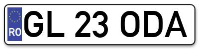 Placuta inmatriculare numar auto  GL-23-ODA, GL 23 ODA, GL23ODA