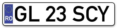 Placuta inmatriculare numar auto  GL-23-SCY, GL 23 SCY, GL23SCY