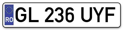 Placuta inmatriculare numar auto  GL-236-UYF, GL 236 UYF, GL236UYF