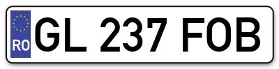 Placuta inmatriculare numar auto  GL-237-FOB, GL 237 FOB, GL237FOB