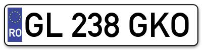 Placuta inmatriculare numar auto  GL-238-GKO, GL 238 GKO, GL238GKO
