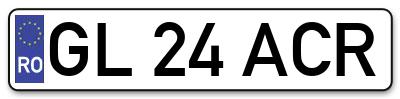 Placuta inmatriculare numar auto  GL-24-ACR, GL 24 ACR, GL24ACR