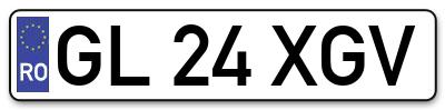 Placuta inmatriculare numar auto  GL-24-XGV, GL 24 XGV, GL24XGV