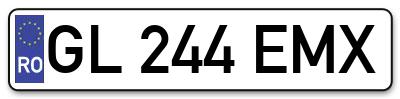 Placuta inmatriculare numar auto  GL-244-EMX, GL 244 EMX, GL244EMX
