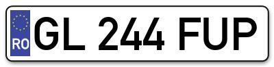 Placuta inmatriculare numar auto  GL-244-FUP, GL 244 FUP, GL244FUP