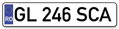 Placuta inmatriculare numar auto  GL-246-SCA, GL 246 SCA, GL246SCA