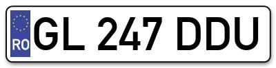 Placuta inmatriculare numar auto  GL-247-DDU, GL 247 DDU, GL247DDU