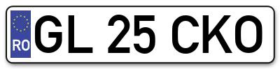 Placuta inmatriculare numar auto  GL-25-CKO, GL 25 CKO, GL25CKO