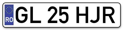 Placuta inmatriculare numar auto  GL-25-HJR, GL 25 HJR, GL25HJR