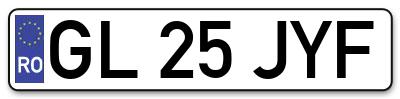 Placuta inmatriculare numar auto  GL-25-JYF, GL 25 JYF, GL25JYF