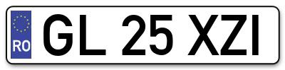 Placuta inmatriculare numar auto  GL-25-XZI, GL 25 XZI, GL25XZI