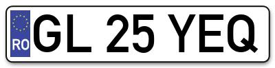 Placuta inmatriculare numar auto  GL-25-YEQ, GL 25 YEQ, GL25YEQ