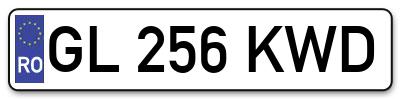 Placuta inmatriculare numar auto  GL-256-KWD, GL 256 KWD, GL256KWD