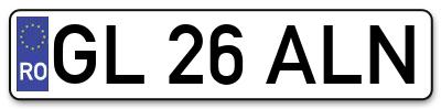 Placuta inmatriculare numar auto  GL-26-ALN, GL 26 ALN, GL26ALN