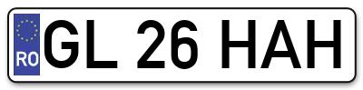 Placuta inmatriculare numar auto  GL-26-HAH, GL 26 HAH, GL26HAH