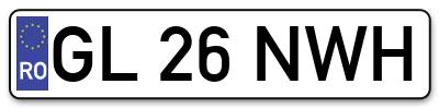 Placuta inmatriculare numar auto  GL-26-NWH, GL 26 NWH, GL26NWH