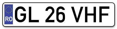 Placuta inmatriculare numar auto  GL-26-VHF, GL 26 VHF, GL26VHF