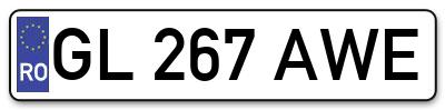 Placuta inmatriculare numar auto  GL-267-AWE, GL 267 AWE, GL267AWE