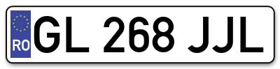 Placuta inmatriculare numar auto  GL-268-JJL, GL 268 JJL, GL268JJL