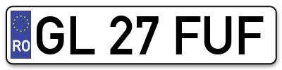 Placuta inmatriculare numar auto  GL-27-FUF, GL 27 FUF, GL27FUF