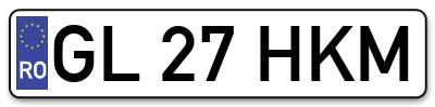 Placuta inmatriculare numar auto  GL-27-HKM, GL 27 HKM, GL27HKM